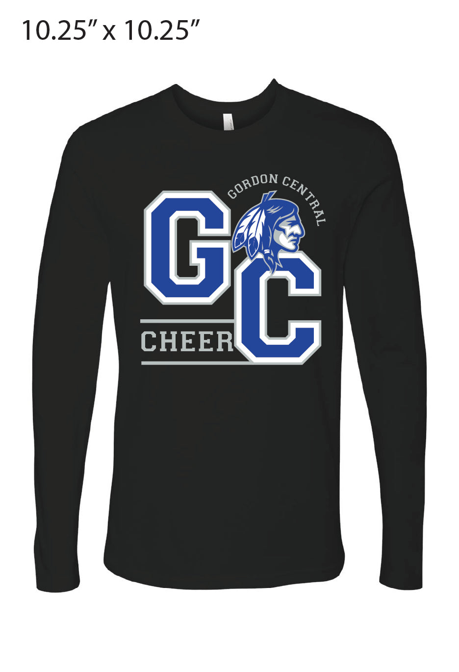 Black Next Level  Long Sleeve Cheer DTF