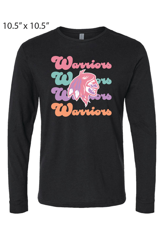 Black Next Level Long Sleeve Warriors DTF