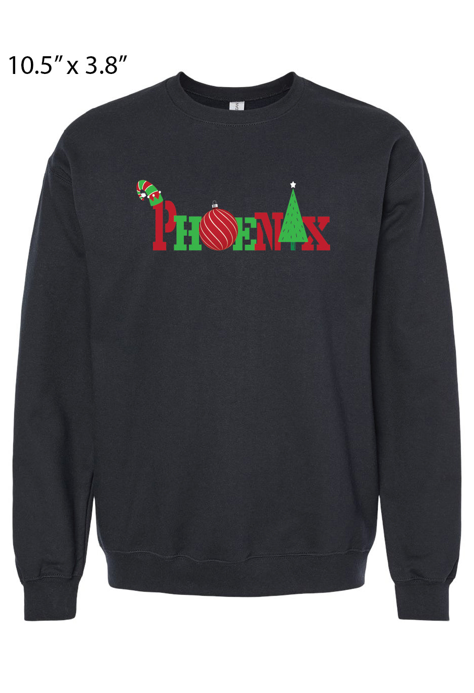 Black Gildan Holiday Phoenix DTF Crewneck