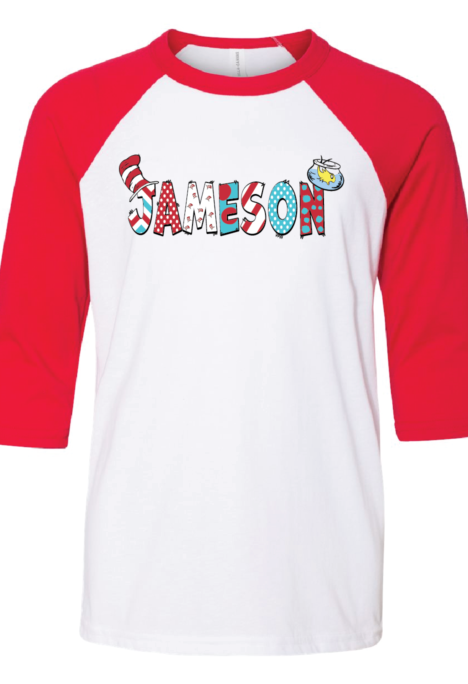 Dr Seuss Custom Name Design Raglan