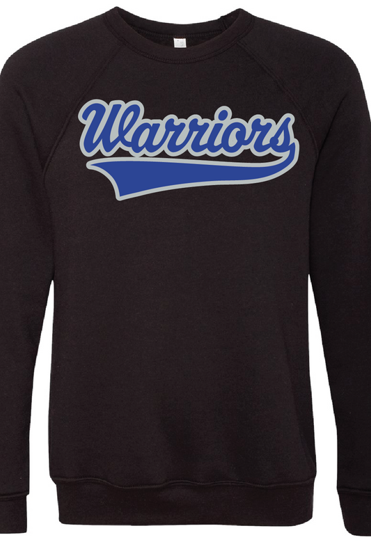 Warriors Vintage Script Bella Canvas Crewneck