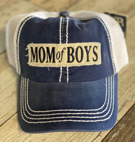 Mom of Boys Patch Hat