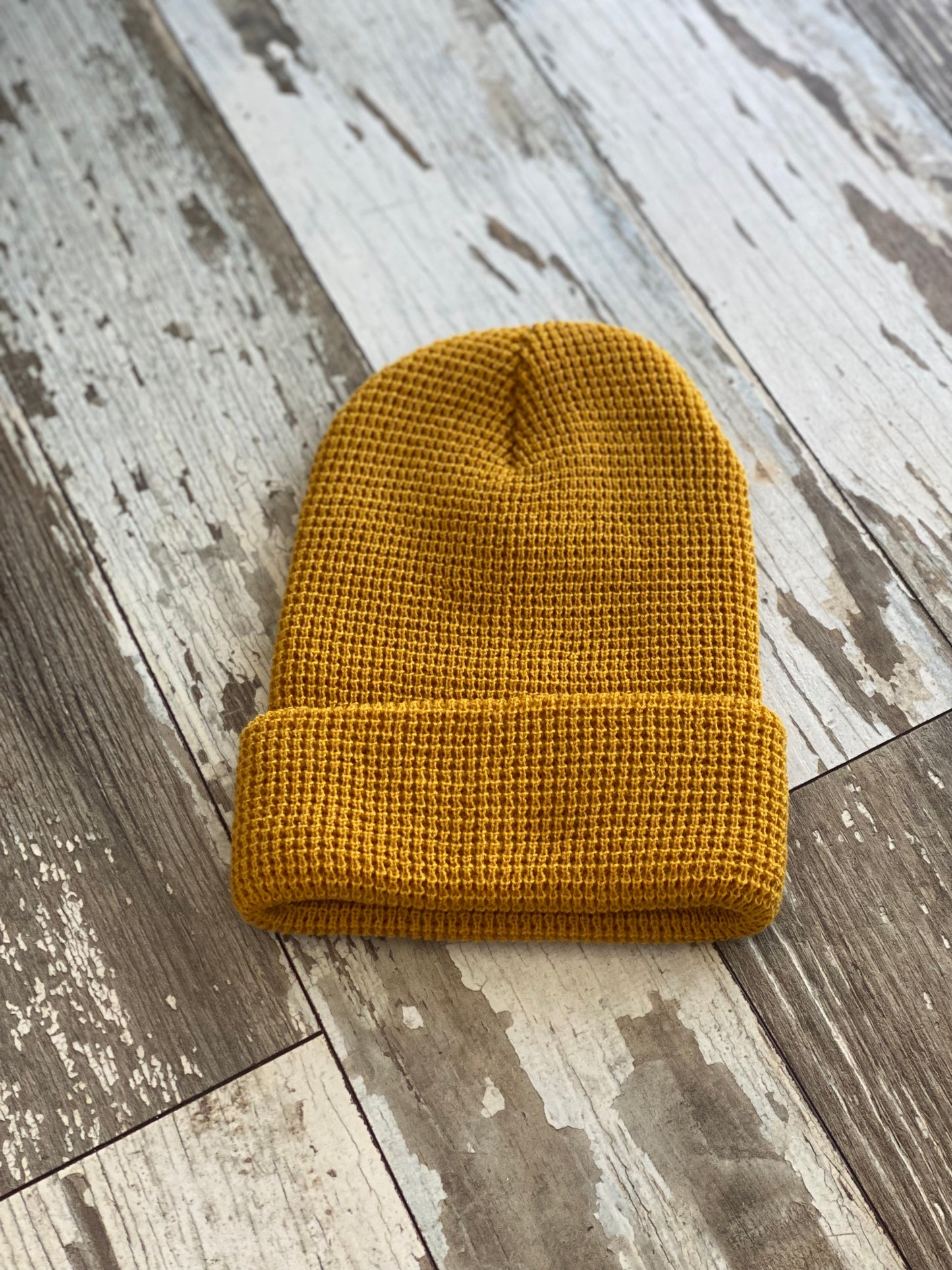 Waffle Cuffed Beanie - Camel