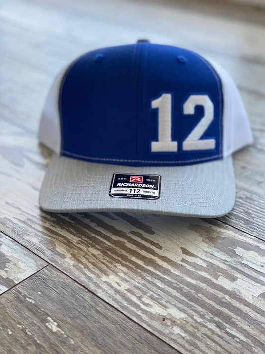 Royal/White/Grey - 12 (Embroidery)