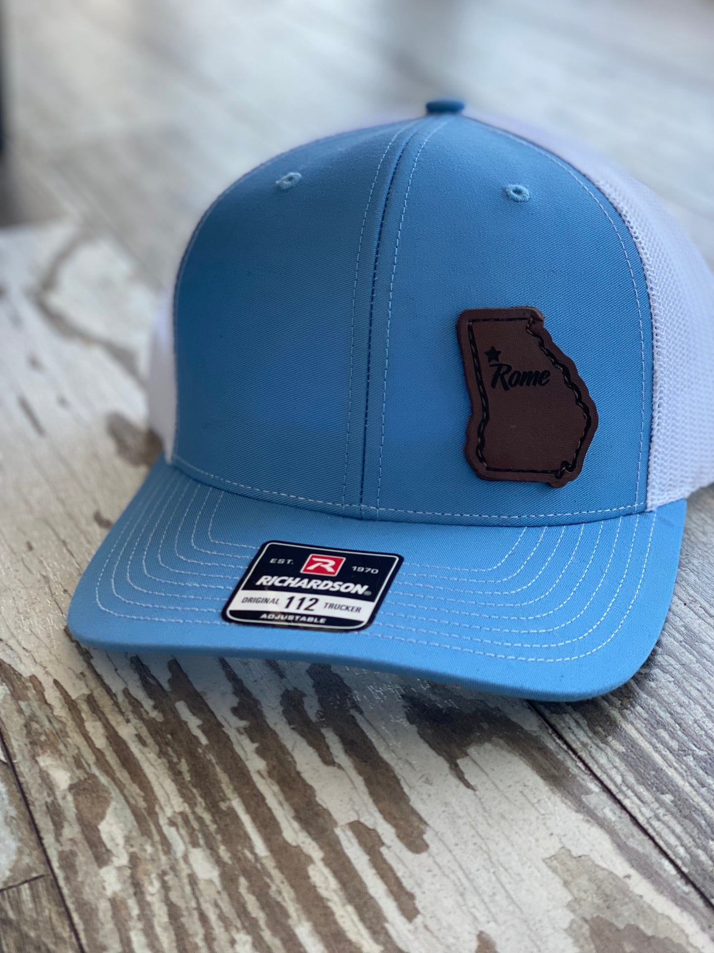Columbia Blue/White - Rome Leather Patch