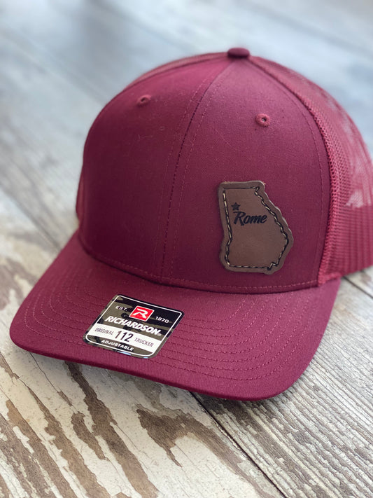 Maroon - Rome Leather Patch