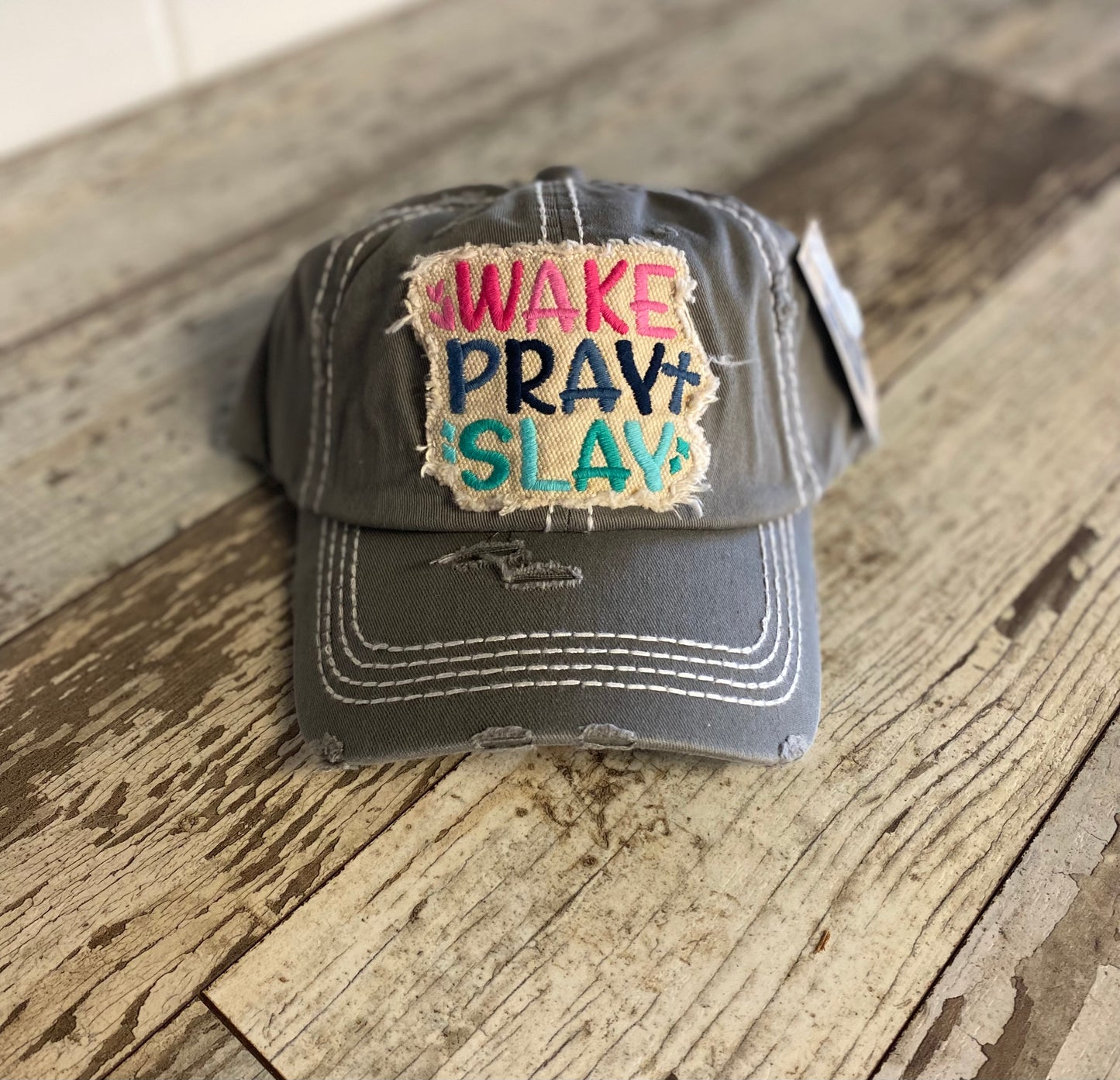 Wake Pray Slay Embroidery Patch Hat