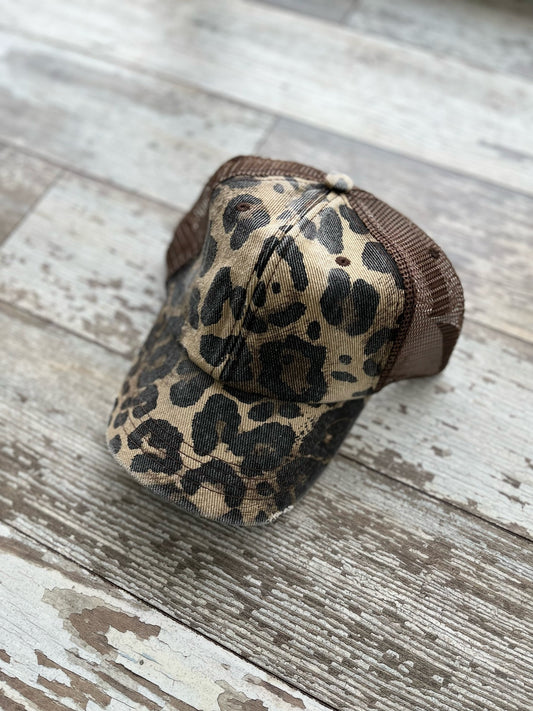 Leopard/Brown Distressed